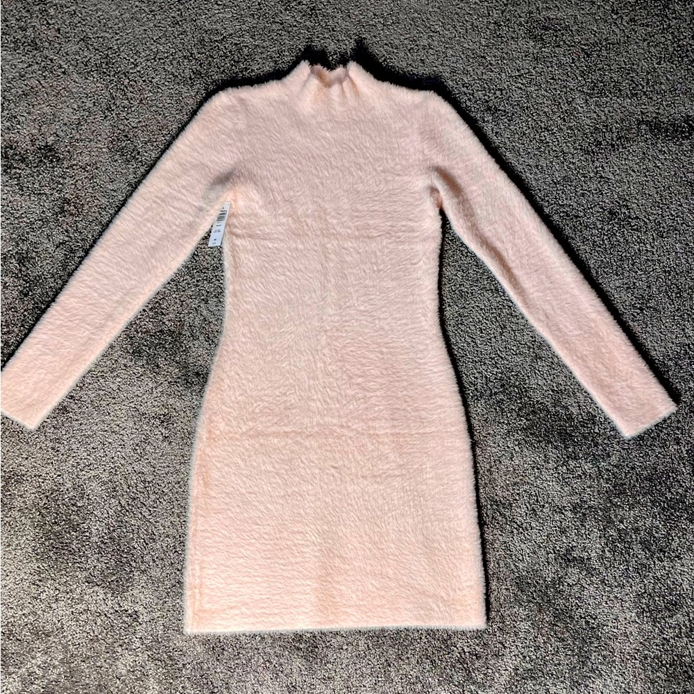 Shy Pink Fuzzy/Fur BodyCon dress